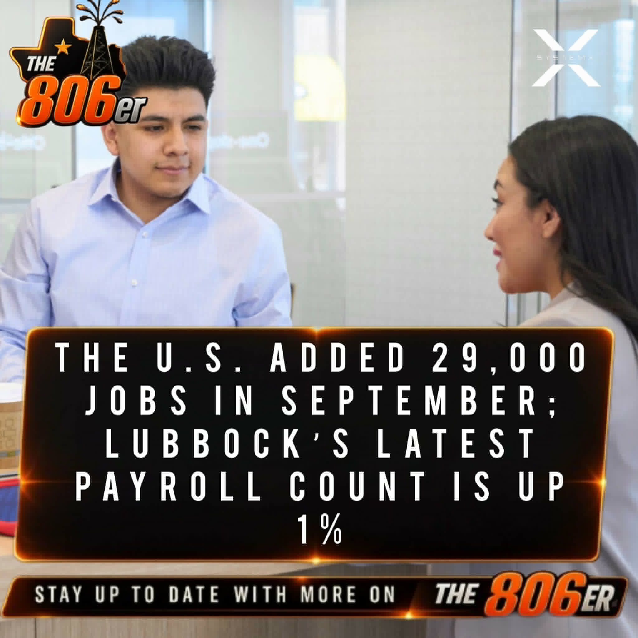 THE U.S. ADDED 29,000 JOBS IN SEPTEMBER; LUBBOCK’S LATEST PAYROLL COUNT IS UP 1%