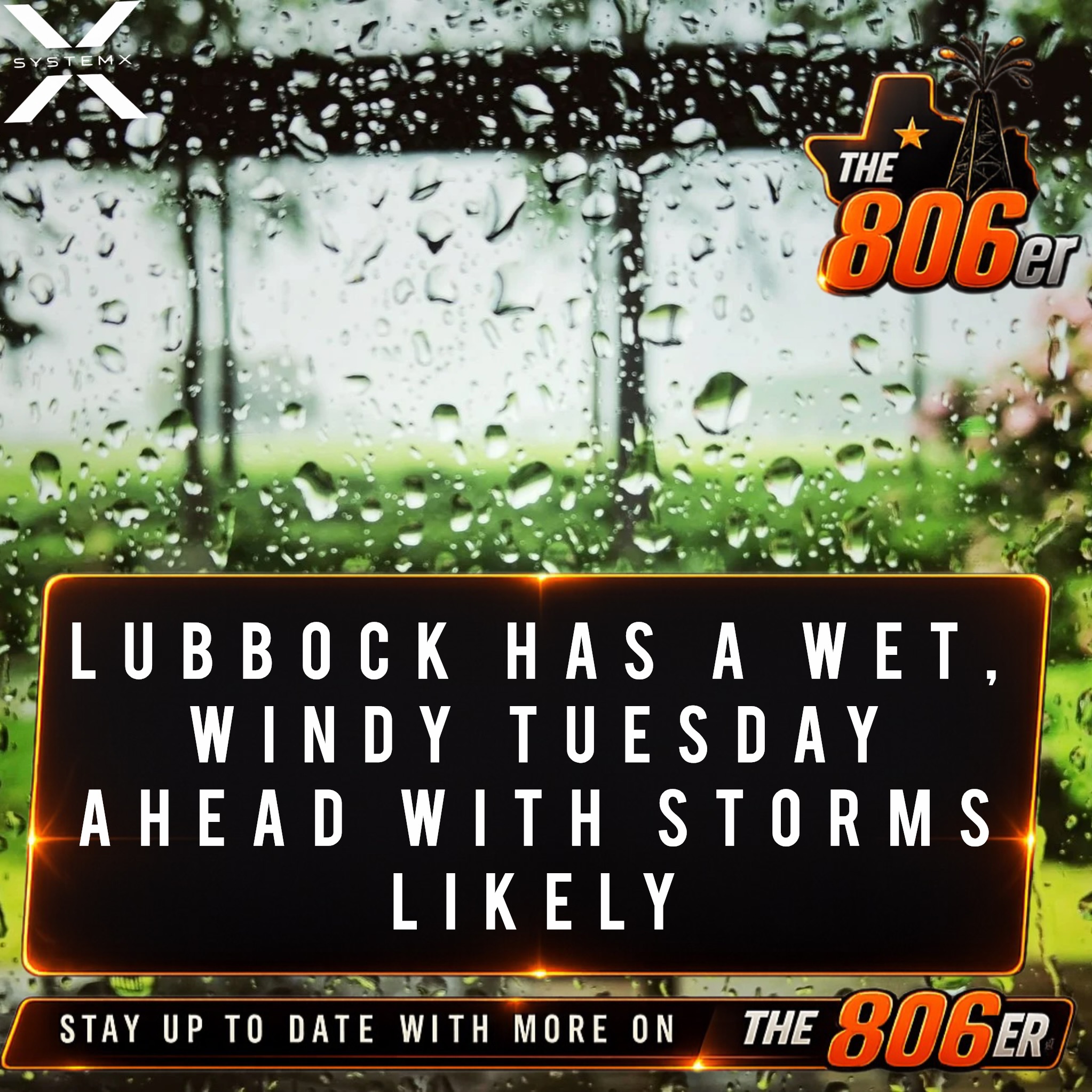 LUBBOCK HAS A WET, WINDY TUESDAY AHEAD WITH STORMS LIKELY