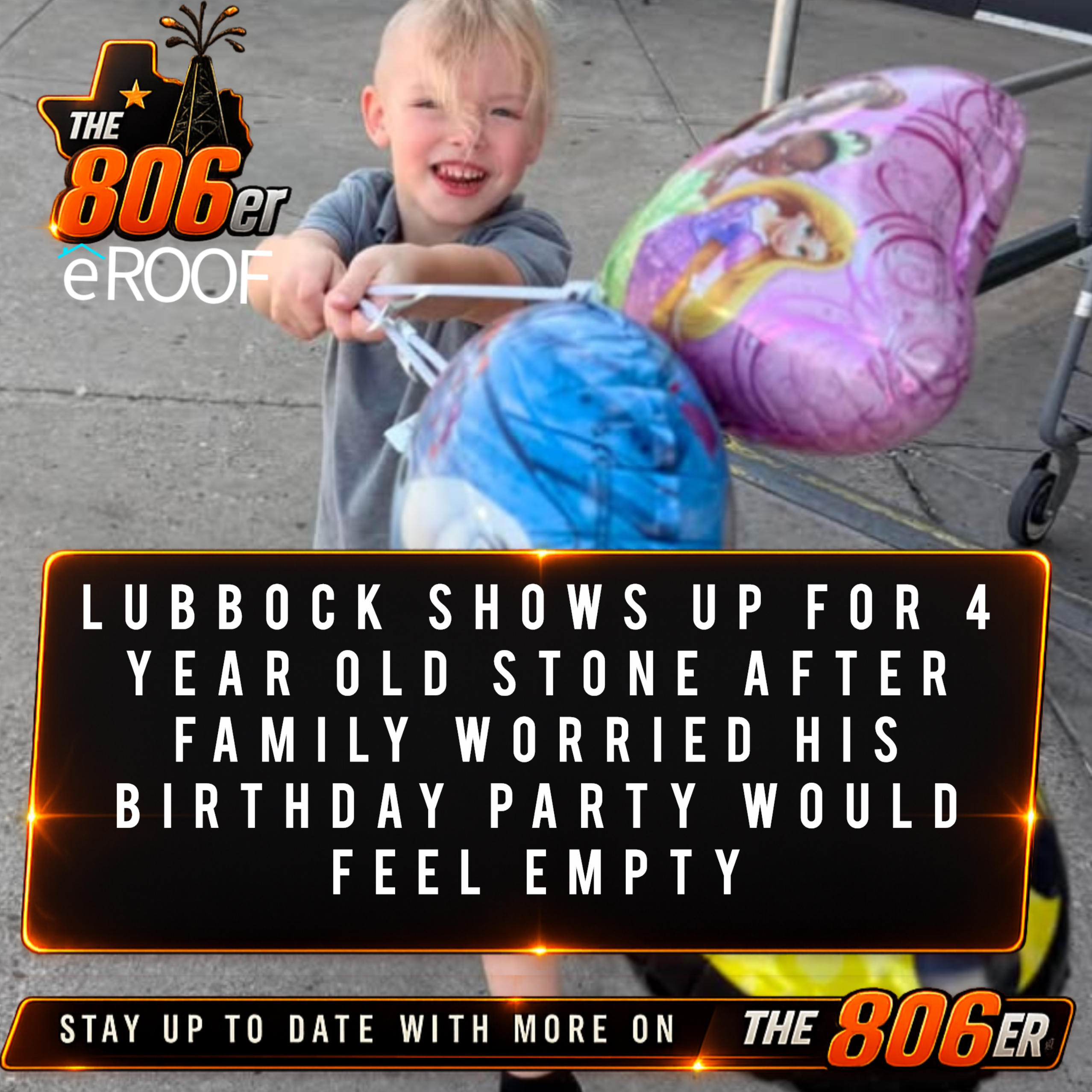 LUBBOCK SHOWS UP FOR 4 YEAR OLD STONE AFTER FAMILY WORRIED HIS BIRTHDAY PARTY WOULD FEEL EMPTY