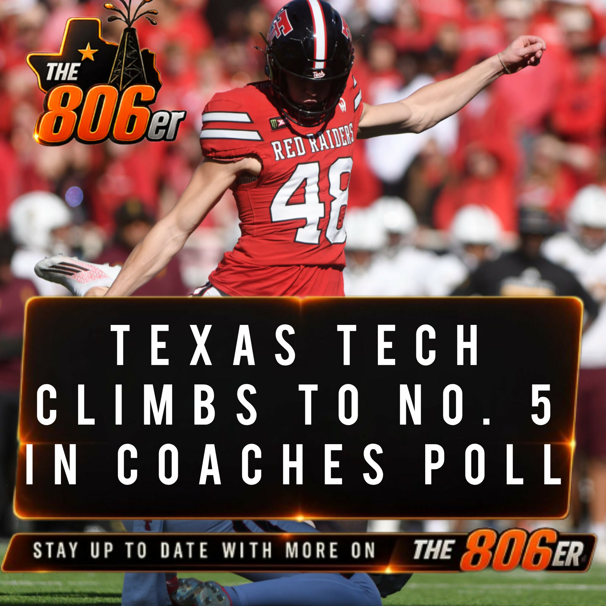 Texas Tech Climbs to No. 5 in Coaches Poll