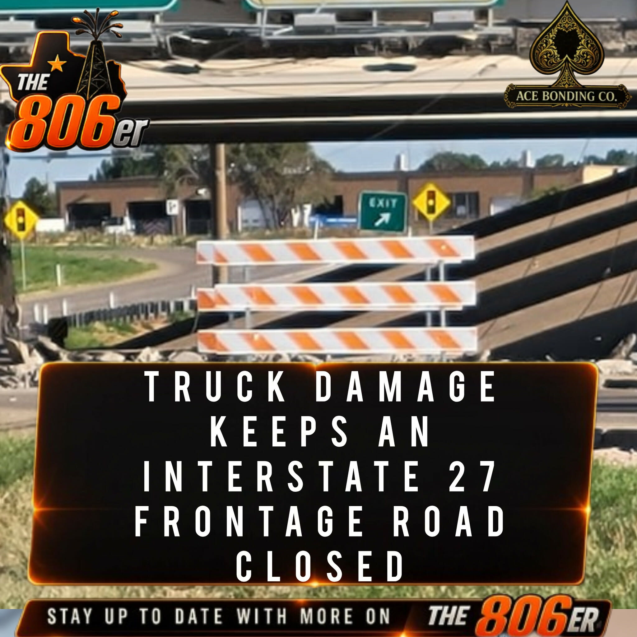 Truck Damage Keeps An Interstate 27 Frontage Road Closed
