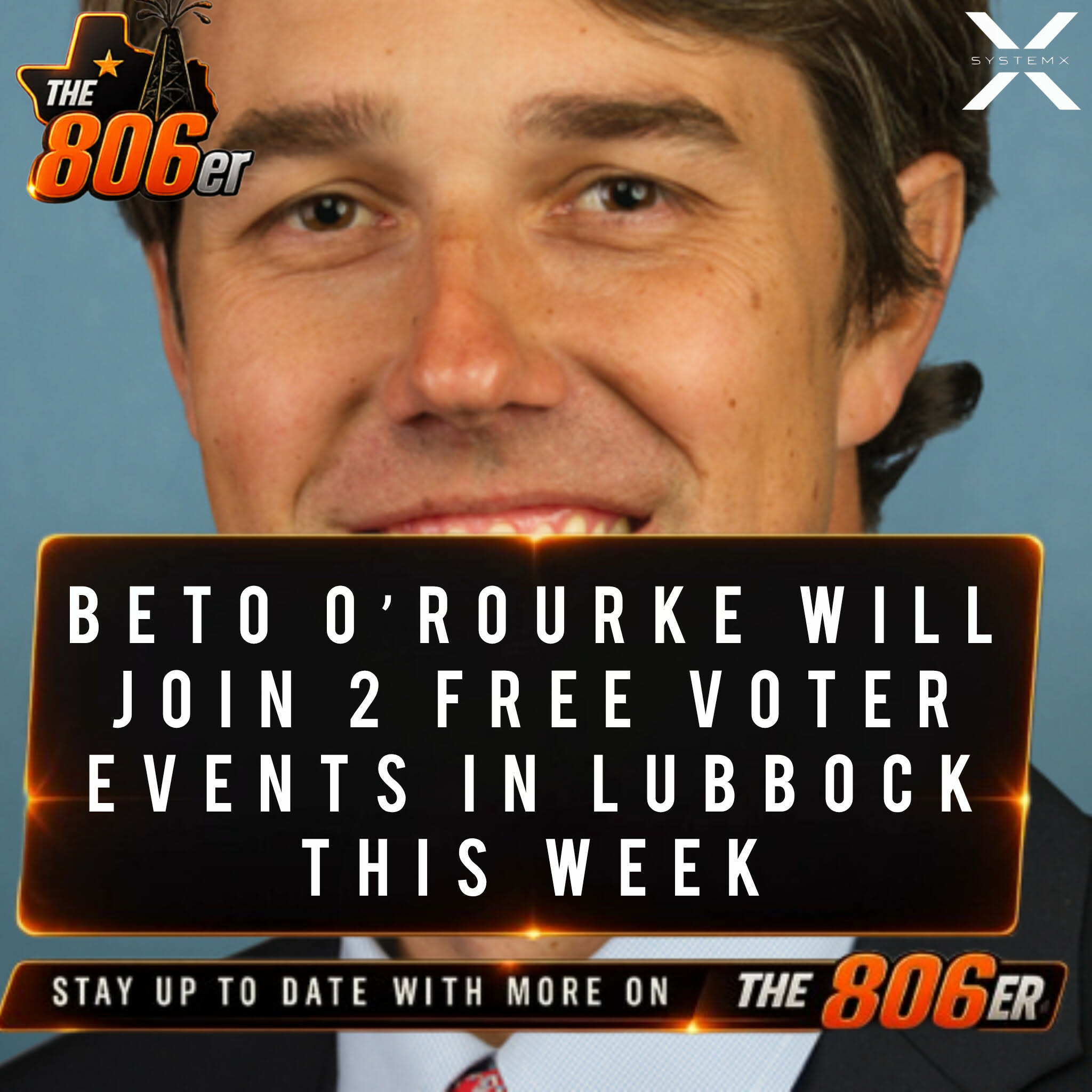 BETO O’ROURKE WILL JOIN 2 FREE VOTER EVENTS IN LUBBOCK THIS WEEK