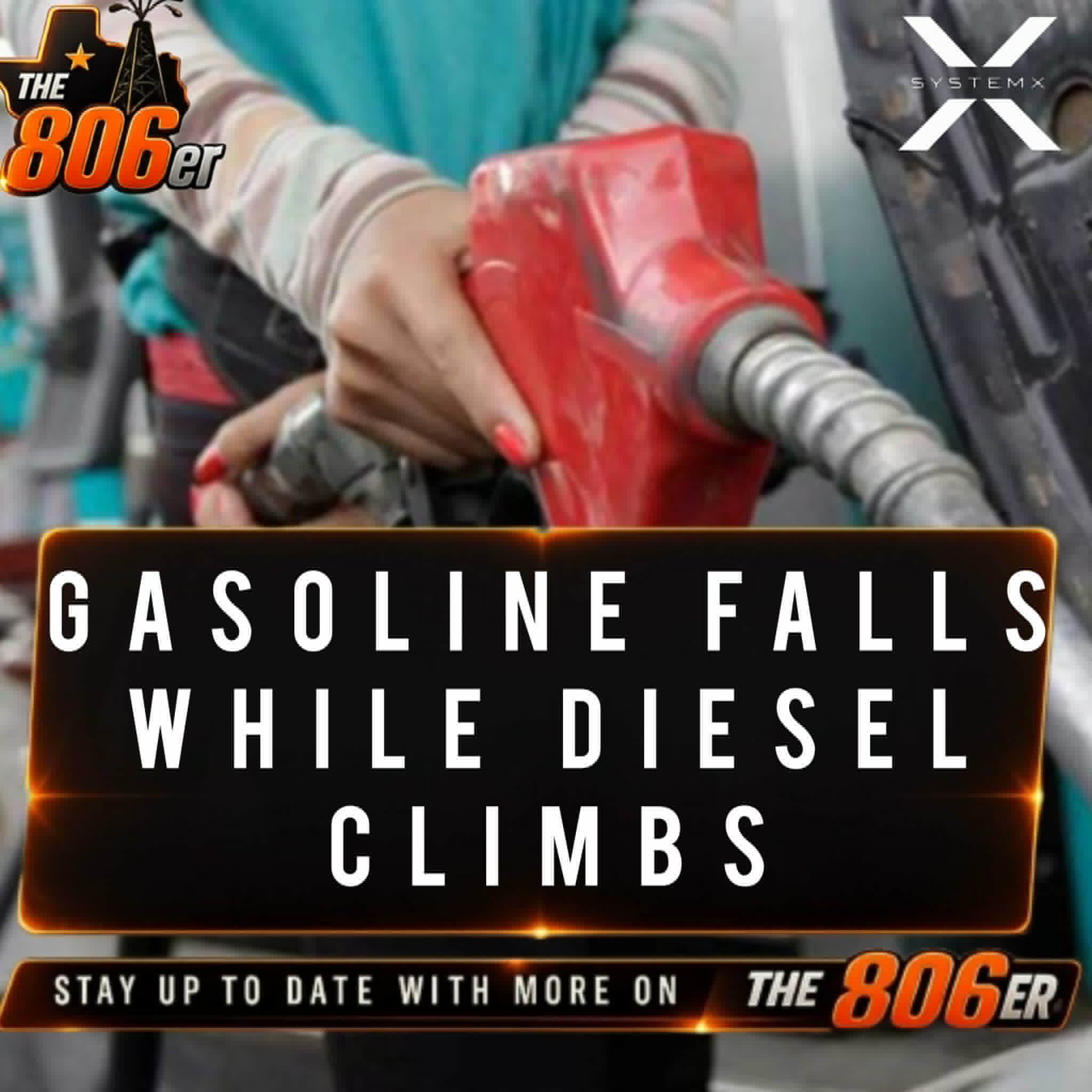 Gasoline Falls While Diesel Climbs