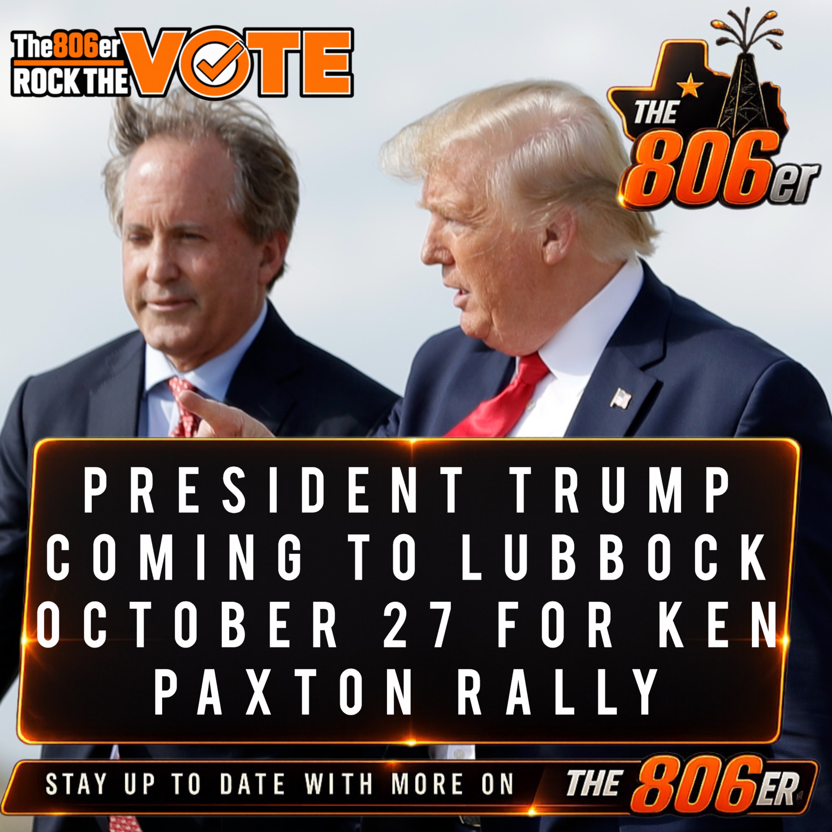 President Trump Coming to Lubbock October 27 for Ken Paxton Rally