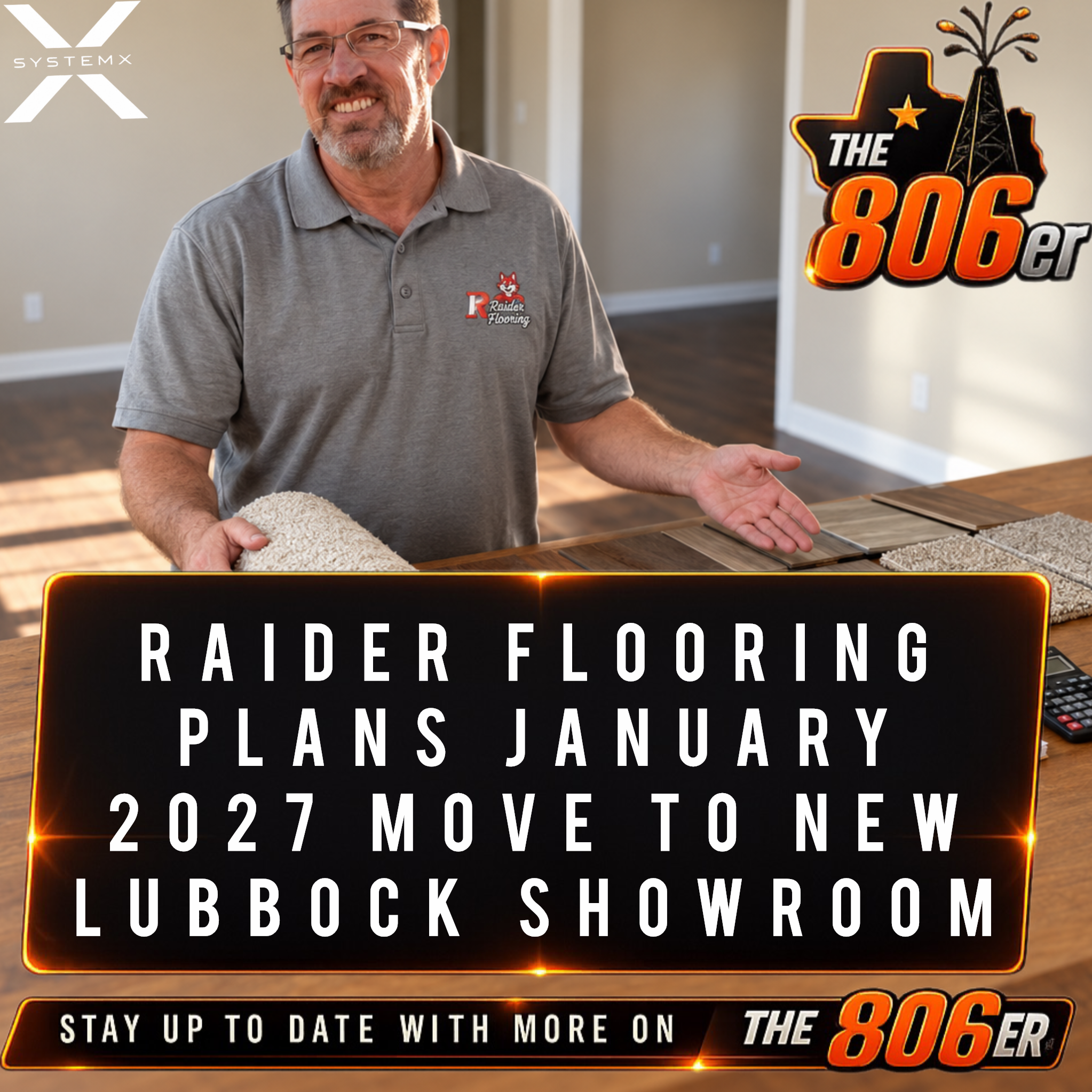 Raider Flooring Plans January 2027 Move to New Lubbock Showroom